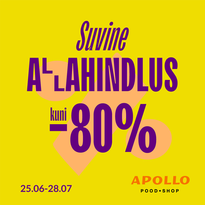 Apollos on suur SUVEALE! Pakkumised kuni -80% Apollo
