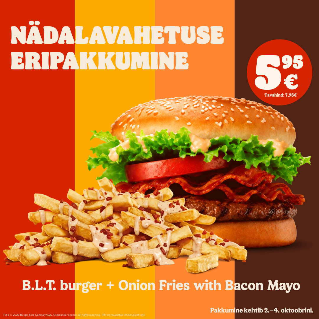 Nädalavahetuse eripakkumine Burger Kingis Burger King