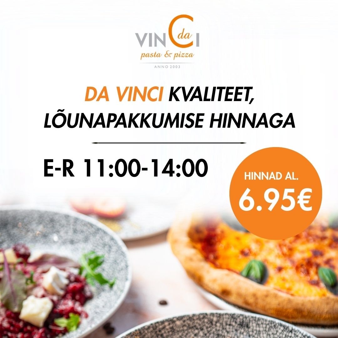DA VINCI KVALITEET, LÕUNAPAKKUMISE HINNAGA Da Vinci pasta & pizza restoran