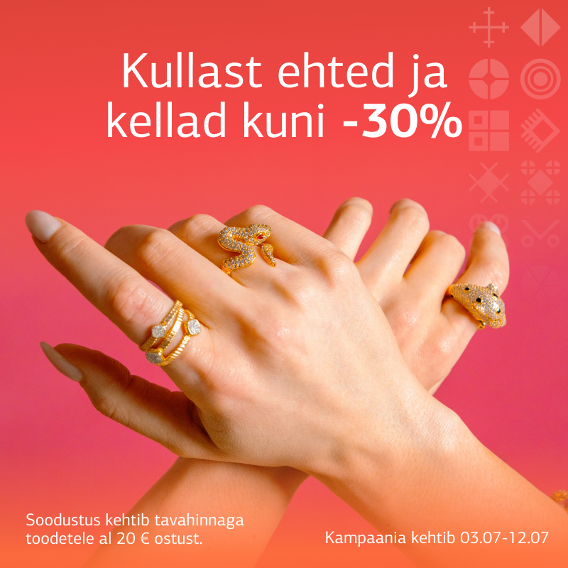 Kullast ehted ja kellad kuni 30% Eesti Juveel