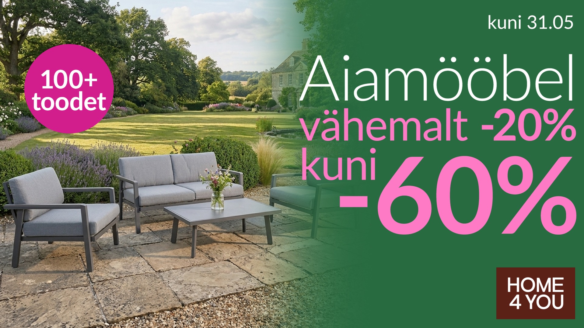 Mudime hinnad alla! Suur valik aiamööblit -20% kuni -60% Home4you