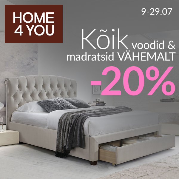 Mudime hinnad alla! Kõik voodid ja madratsid -20% Home4you