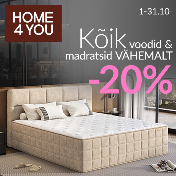 Mudime hinnad alla! Kõik voodid ja madratsid -20% Home4you
