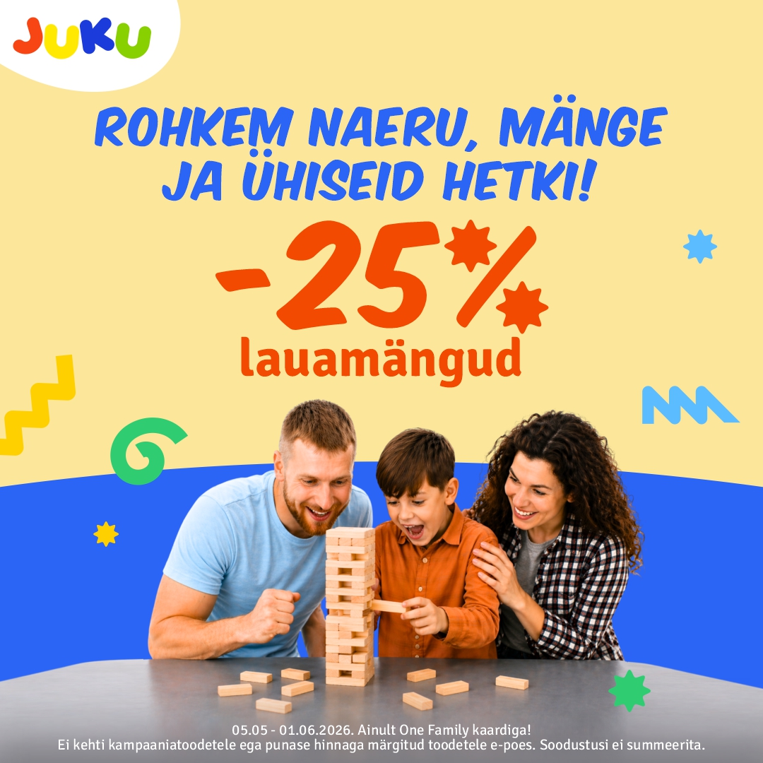 Lauamängud -25%, One Family kaardiga! JUKU/KidzOne