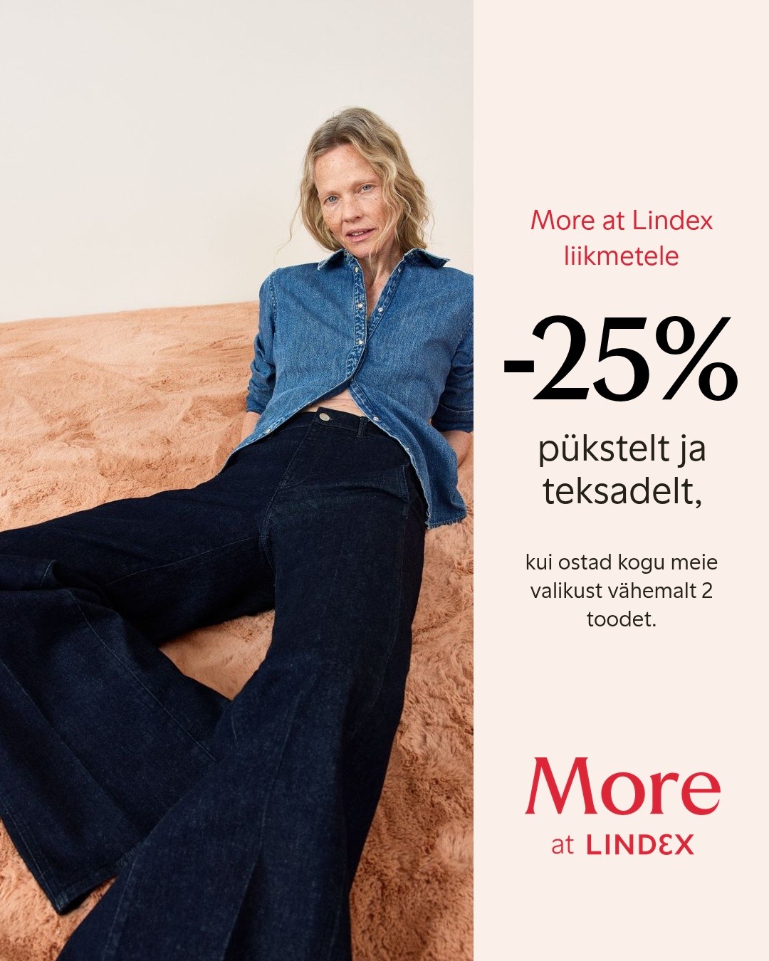 -25% pükstelt ja teksadelt Lindex
