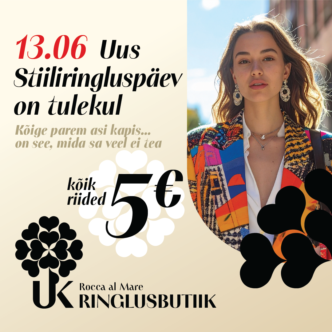 13.06 Kõik riided 5€ UK Ringlusbutiik (Uuskasutuskeskus)