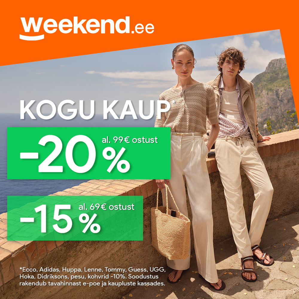 Kogu kaup -20% al 99 € ostust Weekend