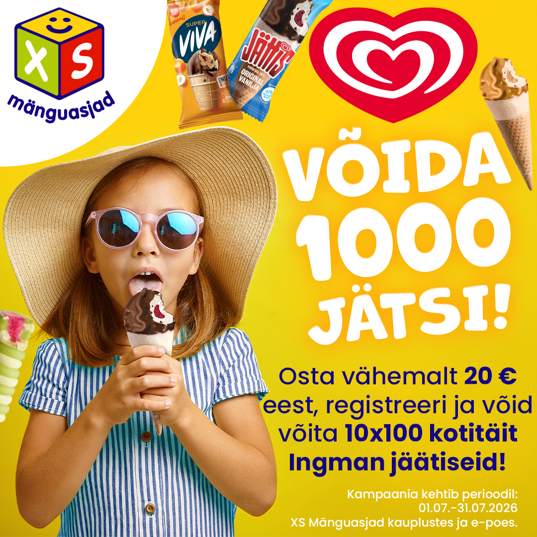 Osta, registreeri ja võid võita 1000 jätsi! XS Mänguasjad
