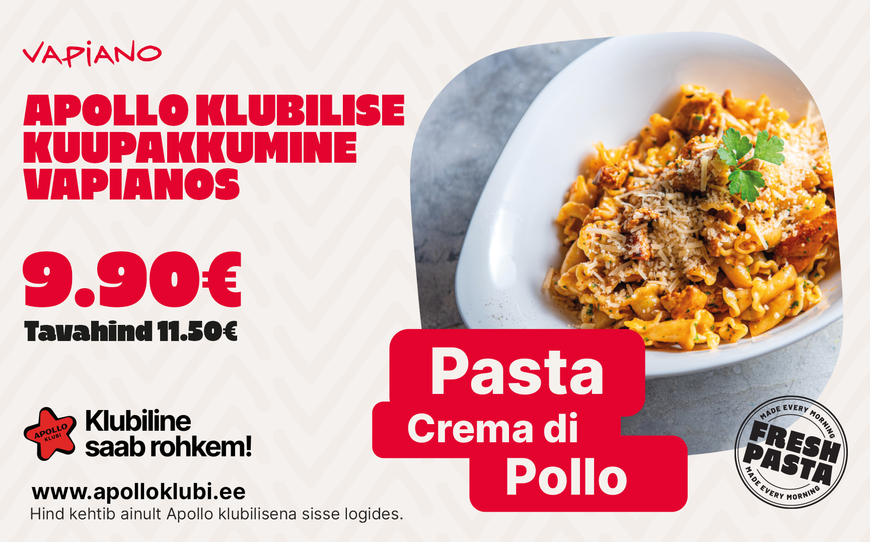 Apollo Klubilise kuupakkumine Vapianos 🍝 Vapiano