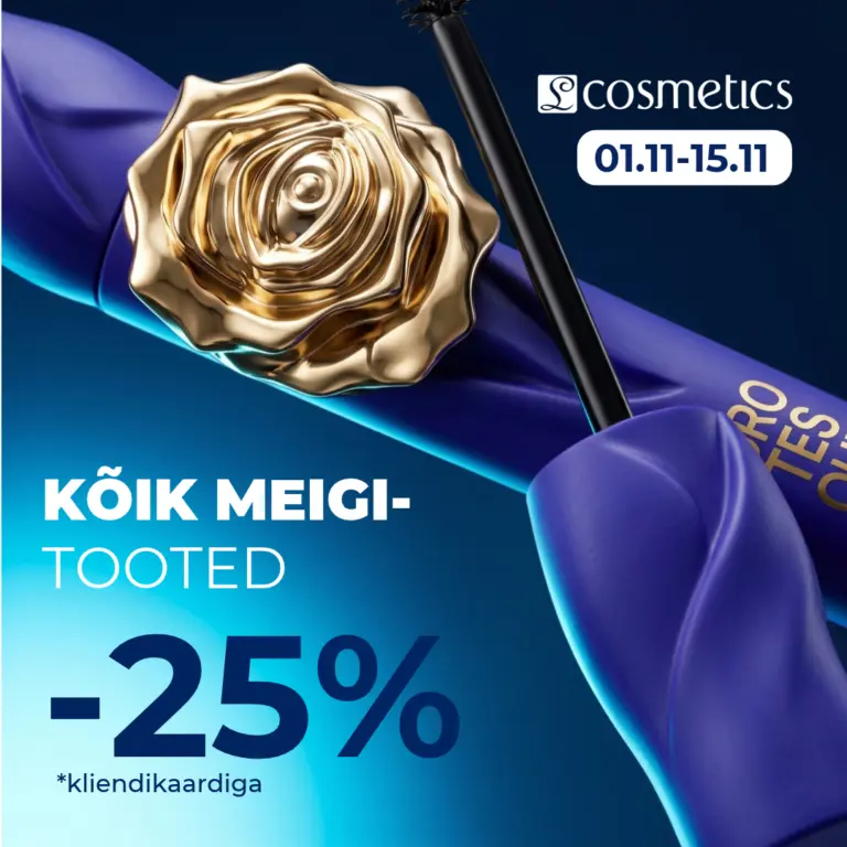 01.11-15.11.2026 Kõik meigitooted -25% (kliendikaardiga) L-Cosmetics